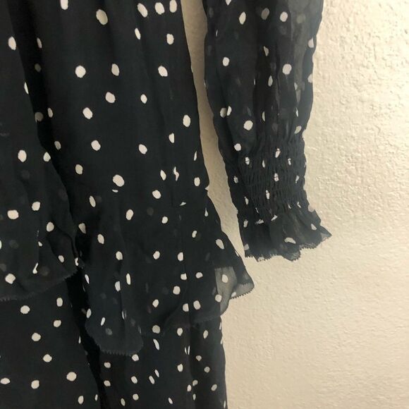 Blue Life Sample Becks polka dot Midi asymmetrical black Dress Size  S - Picture 6 of 9